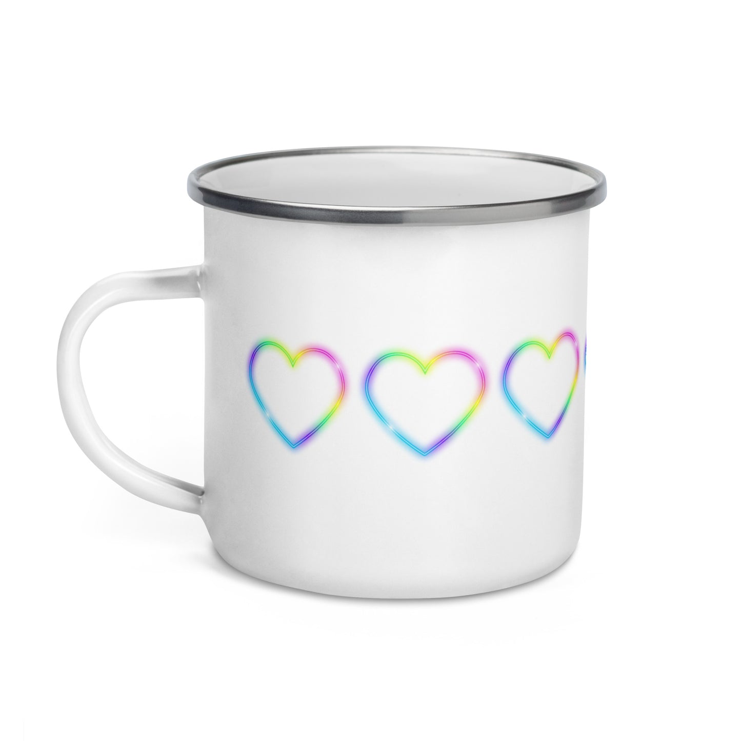 Neon Hearts Enamel Mug