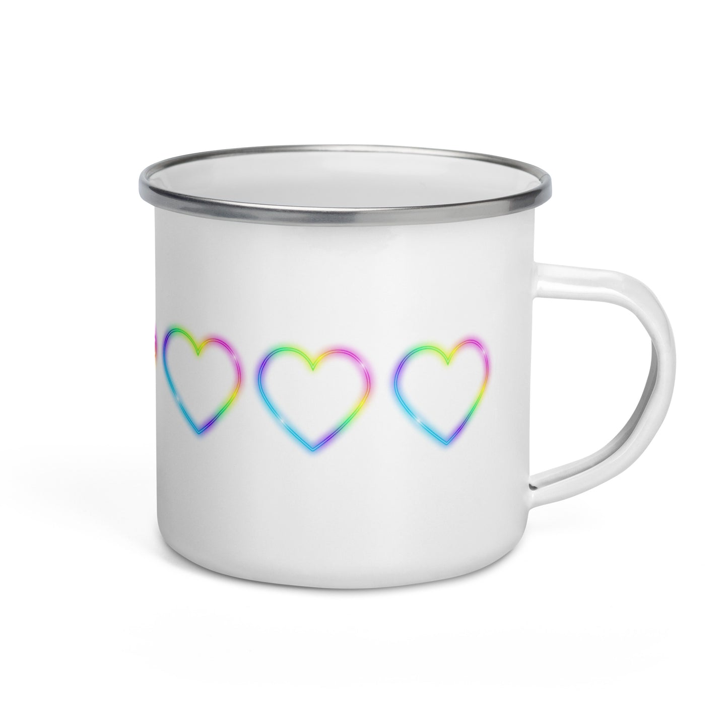 Neon Hearts Enamel Mug