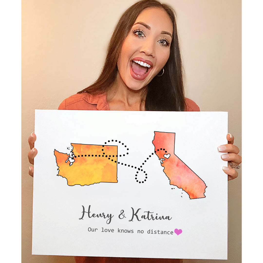 Personalized Long Distance Relationship Canvas