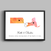 Personalized Long Distance Connection Print - Framed