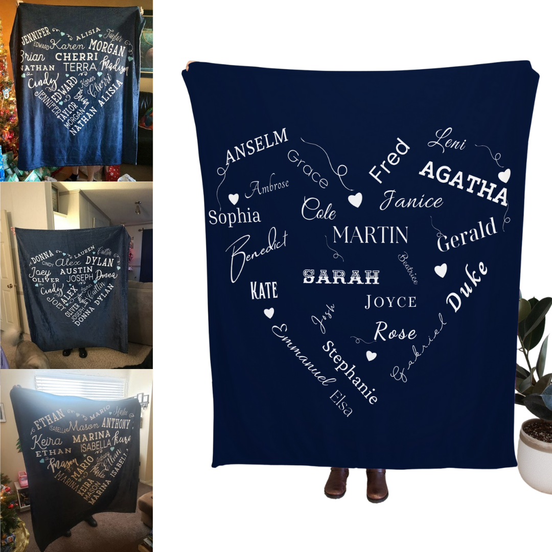 Family Tree Heart Blanket (50 x 60 Inch)