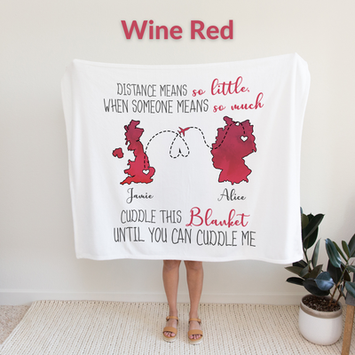 Personalized Long-Distance Love Cuddle Blanket (50x60 Inch)