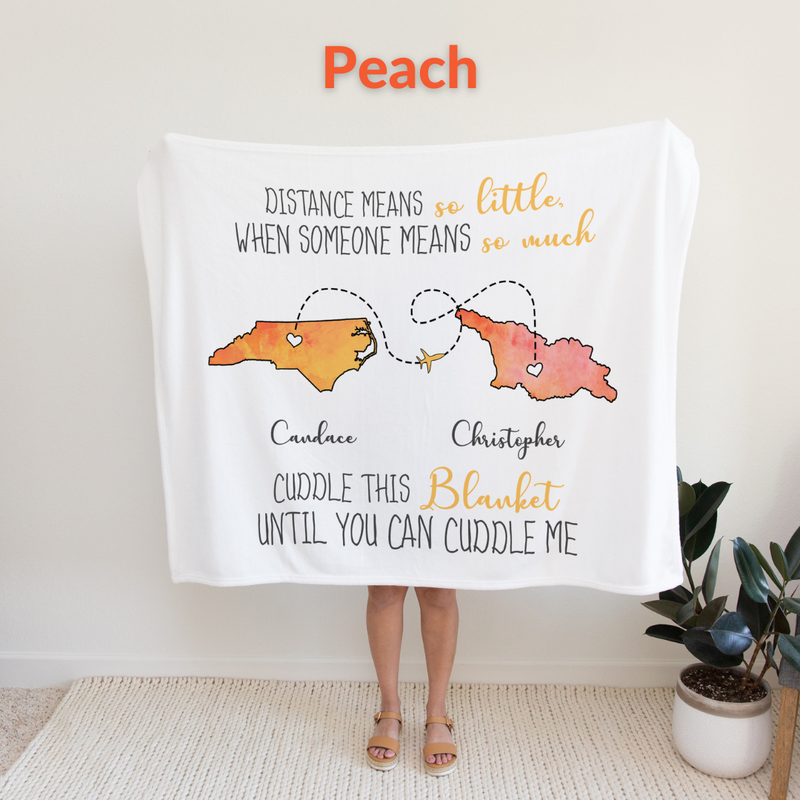 Personalized Long-Distance Love Cuddle Blanket (50x60 Inch)