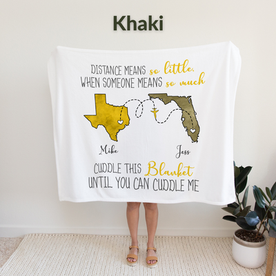 Personalized Long-Distance Love Cuddle Blanket (50x60 Inch)