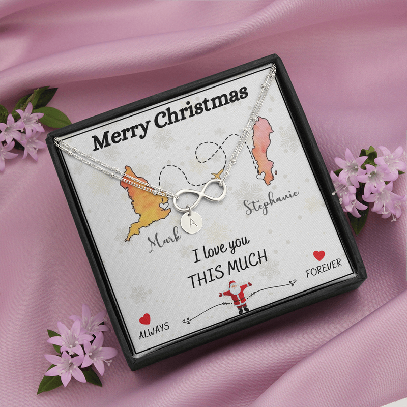 Christmas Infinity Bracelet +  Personalized Message Box