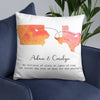 Long Distance Relationship Print Personalized Pillow.