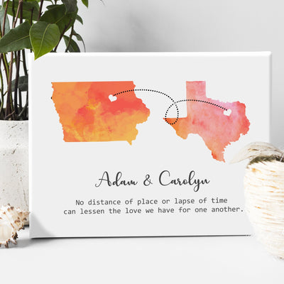 Personalized Long Distance Relationship Canvas.