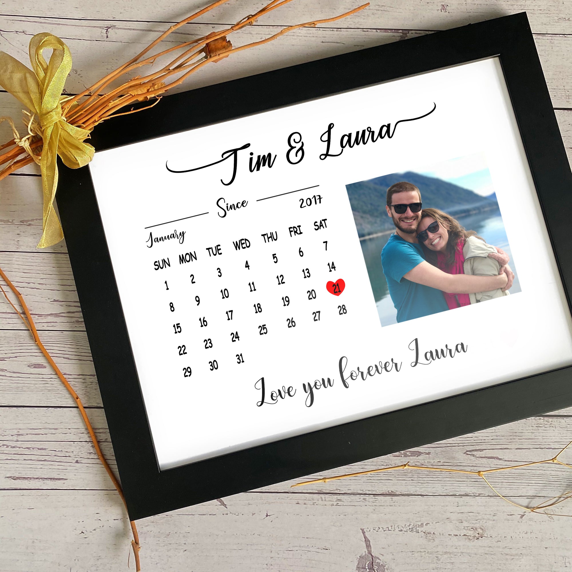 Personalised Couples Love Calendar broughtcloser